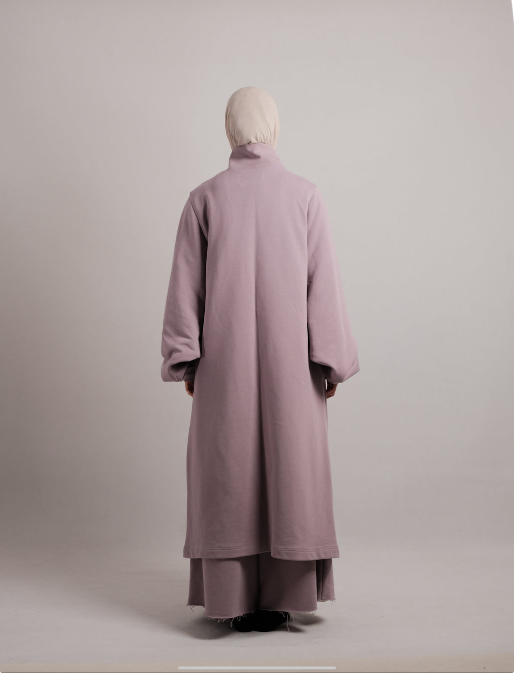 "Lilac" Abaya me zinxhir metalik